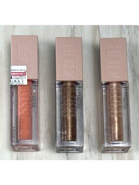 Lot 3 MAYBELLINE Lifter Gloss + Hyaluronic Acid .18oz LIPGLOSS 010 020 022 NEW
